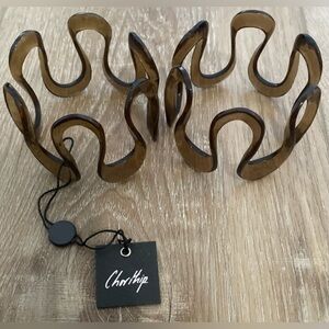 2- CHORTHIP INFINITY BANGLE Wave Designer Bracelets STYLE: INRB02 BROWN PRC NEW